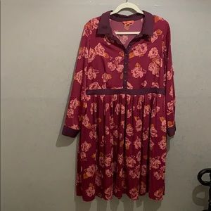 Burgundy floral dress